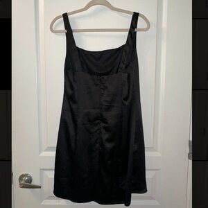 Bloomingdale’s Aqua Satin Mini Dress - Size L